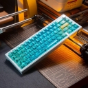 104+52 PC Crystal Semitransparent Backlit Cool Keycaps Set Screen Printing for MX Keyboard Hawaii / Blue / Green / Pink